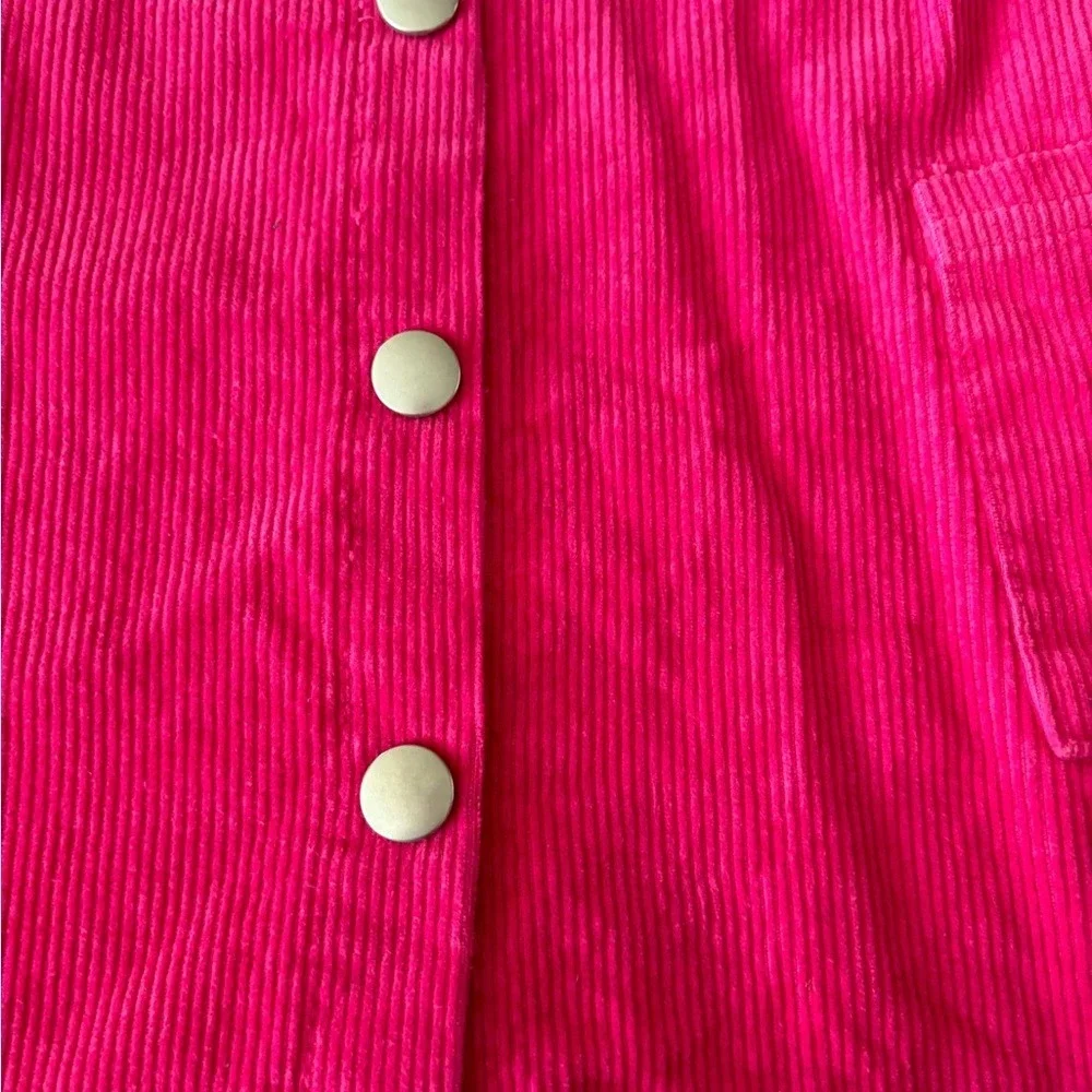 Barbie brand size 2 by Mattel. Hot‎ pink corduroy shift dress.  0519 SUPER CUTE